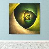 Green Swirl Floral Modern Abstract Kunstpatroon #2 Canvas Afdruk (Insitu (Houten vloer))
