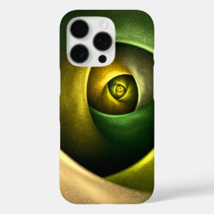 Green Swirl Floral Modern Abstract Kunstpatroon #2 iPhone 16 Pro Hoesje