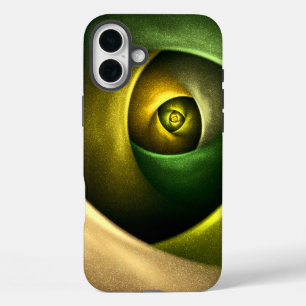 Green Swirl Floral Modern Abstract Kunstpatroon #2 iPhone 16 Plus Hoesje