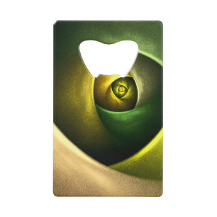 Green Swirl Floral Modern Abstract Kunstpatroon #2 Creditkaart Flessenopener