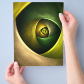 Green Swirl Floral Modern Abstract Kunstpatroon #2 Flyer (Hand)