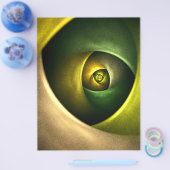Green Swirl Floral Modern Abstract Kunstpatroon #2 Flyer (Enkel)