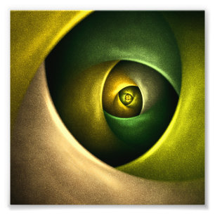 Green Swirl Floral Modern Abstract Kunstpatroon #2 Foto Afdruk