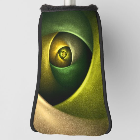 Green Swirl Floral Modern Abstract Kunstpatroon #2 Golfheadcover (Draai 90)