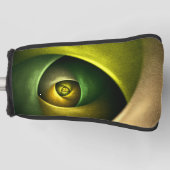 Green Swirl Floral Modern Abstract Kunstpatroon #2 Golfheadcover (Voorkant)