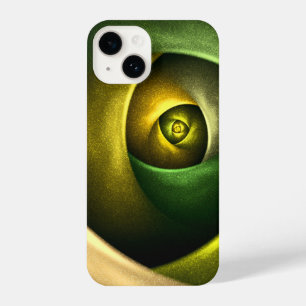 Green Swirl Floral Modern Abstract Kunstpatroon #2 iPhone 14 Hoesje