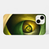 Green Swirl Floral Modern Abstract Kunstpatroon #2 iPhone Hoesje (Achterkant horizontaal)