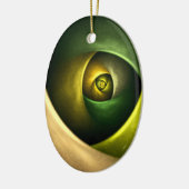 Green Swirl Floral Modern Abstract Kunstpatroon #2 Keramisch Ornament (Links)