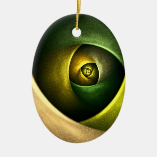 Green Swirl Floral Modern Abstract Kunstpatroon #2 Keramisch Ornament (Voorkant)
