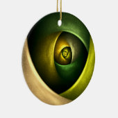Green Swirl Floral Modern Abstract Kunstpatroon #2 Keramisch Ornament (Rechts)