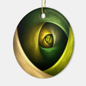 Green Swirl Floral Modern Abstract Kunstpatroon #2 Keramisch Ornament (Links)