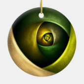 Green Swirl Floral Modern Abstract Kunstpatroon #2 Keramisch Ornament (Achterkant)