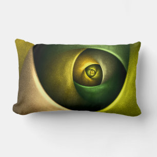 Green Swirl Floral Modern Abstract Kunstpatroon #2 Kussen