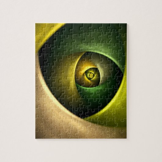 Green Swirl Floral Modern Abstract Kunstpatroon #2 Legpuzzel (Verticaal)
