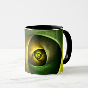 Green Swirl Floral Modern Abstract Kunstpatroon #2 Mok