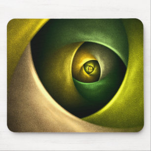 Green Swirl Floral Modern Abstract Kunstpatroon #2 Muismat