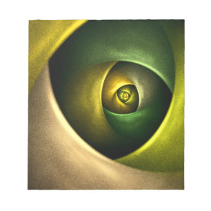 Green Swirl Floral Modern Abstract Kunstpatroon #2 Notitieblok