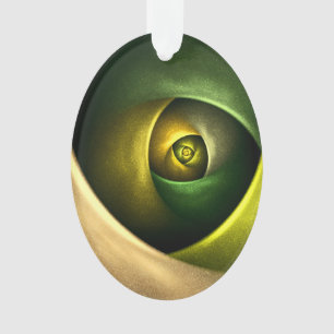 Green Swirl Floral Modern Abstract Kunstpatroon #2 Ornament