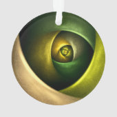 Green Swirl Floral Modern Abstract Kunstpatroon #2 Ornament (achterkant)