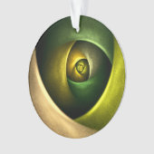 Green Swirl Floral Modern Abstract Kunstpatroon #2 Ornament (voorkant)