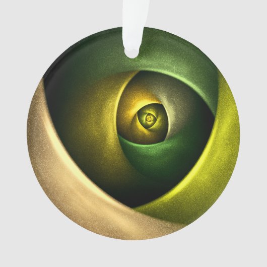 Green Swirl Floral Modern Abstract Kunstpatroon #2 Ornament (voorkant)
