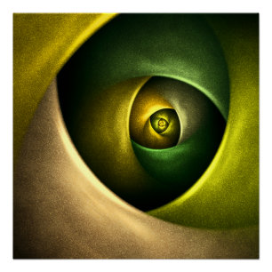 Green Swirl Floral Modern Abstract Kunstpatroon #2 Perfect Poster