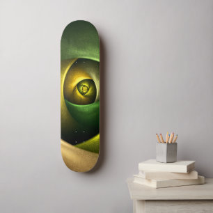 Green Swirl Floral Modern Abstract Kunstpatroon #2 Persoonlijk Skateboard