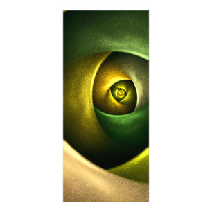 Green Swirl Floral Modern Abstract Kunstpatroon #2 Reclamekaart