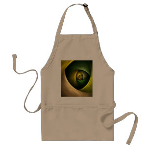 Green Swirl Floral Modern Abstract Kunstpatroon #2 Standaard Schort