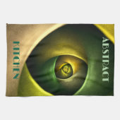 Green Swirl Floral Modern Abstract Kunstpatroon #2 Theedoek (Horizontaal)