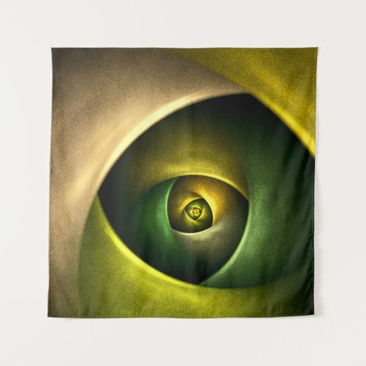 Green Swirl Floral Modern Abstract Kunstpatroon #2 Wandkleed (Voorkant (horizontaal))