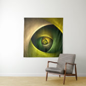 Green Swirl Floral Modern Abstract Kunstpatroon #2 Wandkleed (In Situ (horizontaal))
