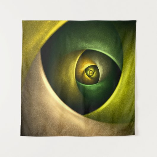 Green Swirl Floral Modern Abstract Kunstpatroon #2 Wandkleed (Voorkant)