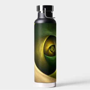 Green Swirl Floral Modern Abstract Kunstpatroon #2 Waterfles