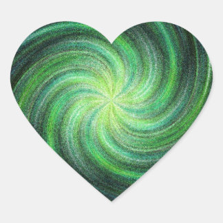 Green Swirl Hart Sticker