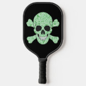 Green Swirl Ireland Skull and Crossbones Pickleball Paddle (Achterkant)
