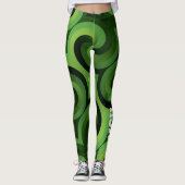Green Swirl Irish St. Patrick's Day Shamrock Leggings (Voorkant)