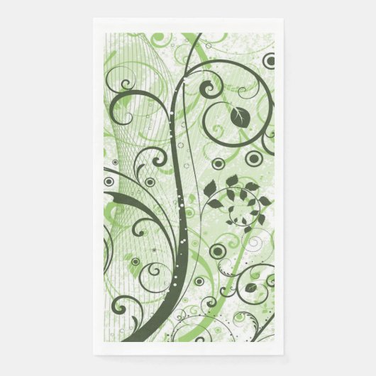 Green Swirl Paper gastendoek Servet (Voorkant)