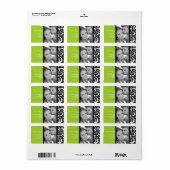 Green Swirl Photo Adresetiketten Etiket (Full Sheet)