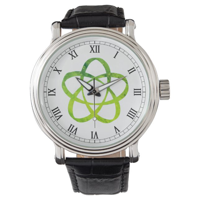 Green Swirl polshorloge Horloge (Voorkant)