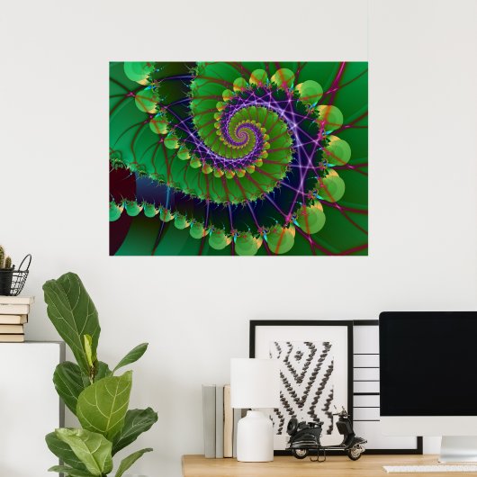 Green Swirl Poster (Thuiskantoor)
