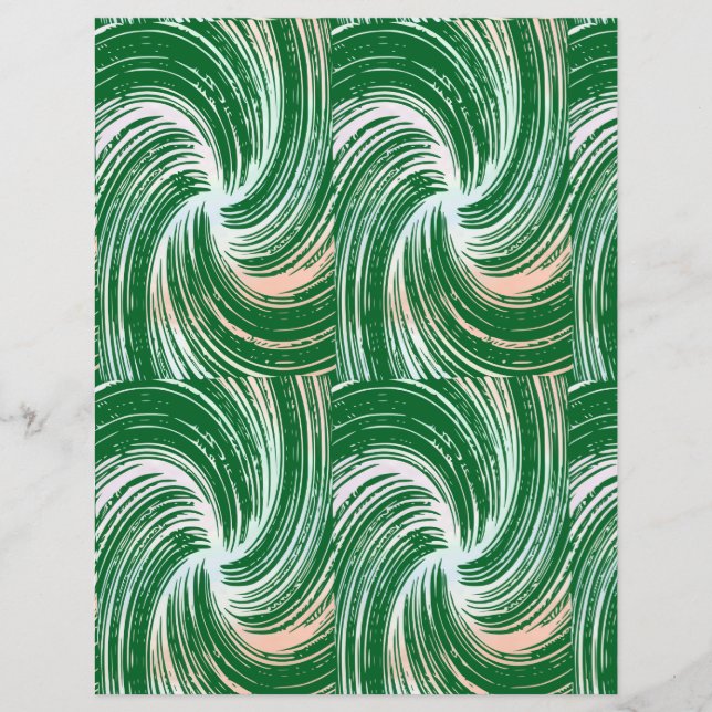 Green swirl Scrapbook Paper (Voorkant)
