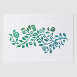 Green Swirly Floral Leafy Arabesque Elegant Chic Tissuepapier