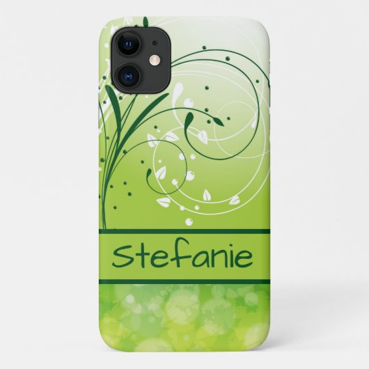 Green Swirly Leaves Brokeh Case-Mate iPhone Case (Achterkant)
