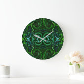 Green Swirly Spoted Abstract Fine Art Glass Blik Grote Klok (Huis)