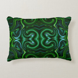 Green Swirly Spotted Abstract Fine Art Accent Kussen