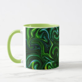 Green Swirly Spotted Abstract Fine Art Mok