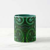 Green Swirly Spotted Abstract Fine Art Mok (Midden)