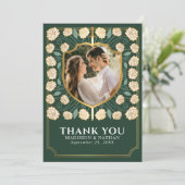 Green Sword & Shield middeleeuwse fantasie bruilof Bedankkaart (Staand voorkant)