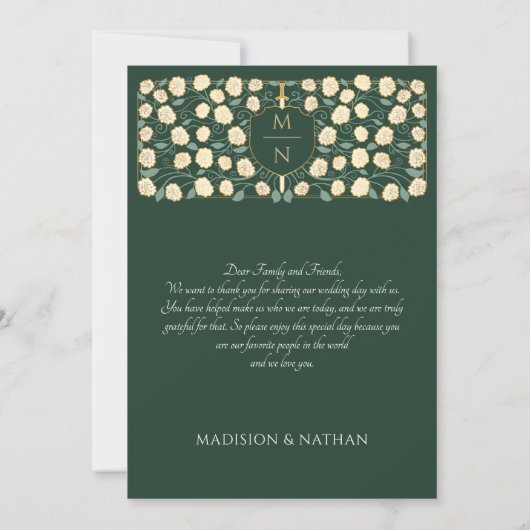 Green Sword & Shield middeleeuwse fantasie bruilof Bedankkaart (Achterkant)